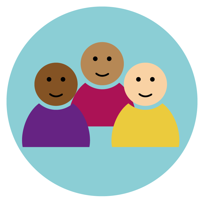 icon showing three diverse people