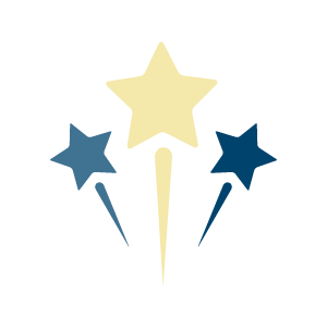 icon showing 3 shooting stars