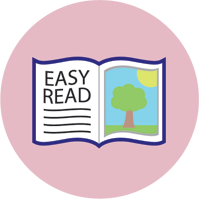 An icon showing an easy to read book