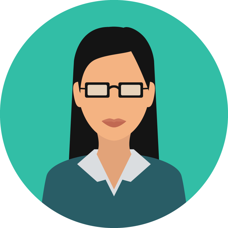 a professional person wearing glasses icon