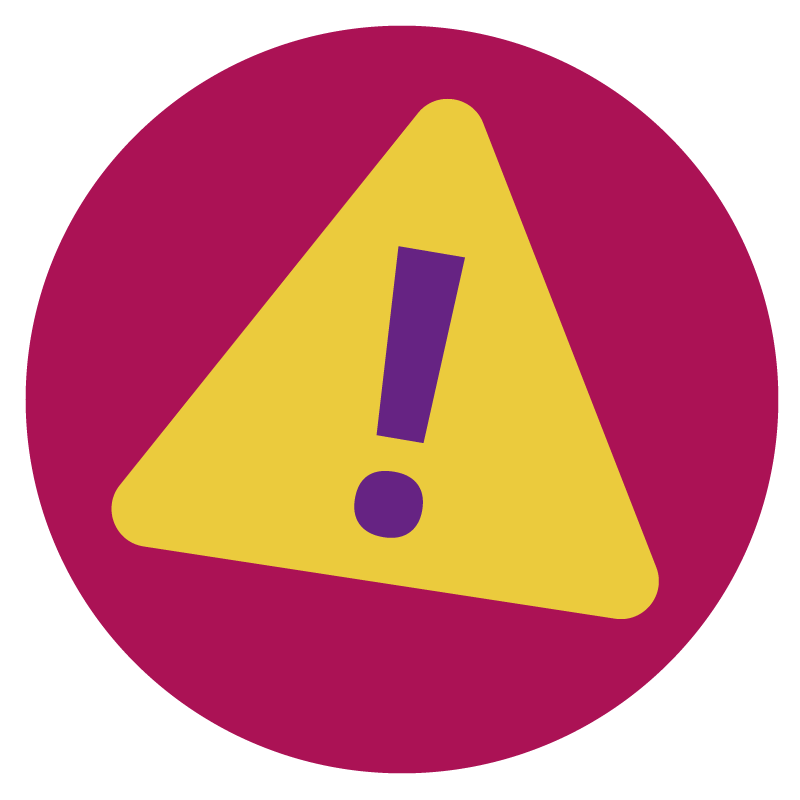an icon with a danger triangle containing an exclamation mark