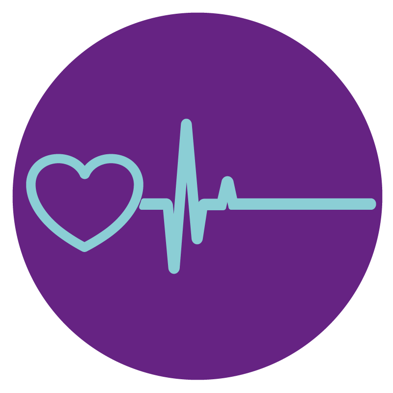 an icon showing a heart monitor flat lining