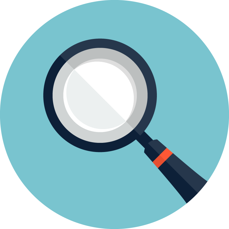 a magnifying glass icon