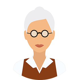 older woman infographic in a circle