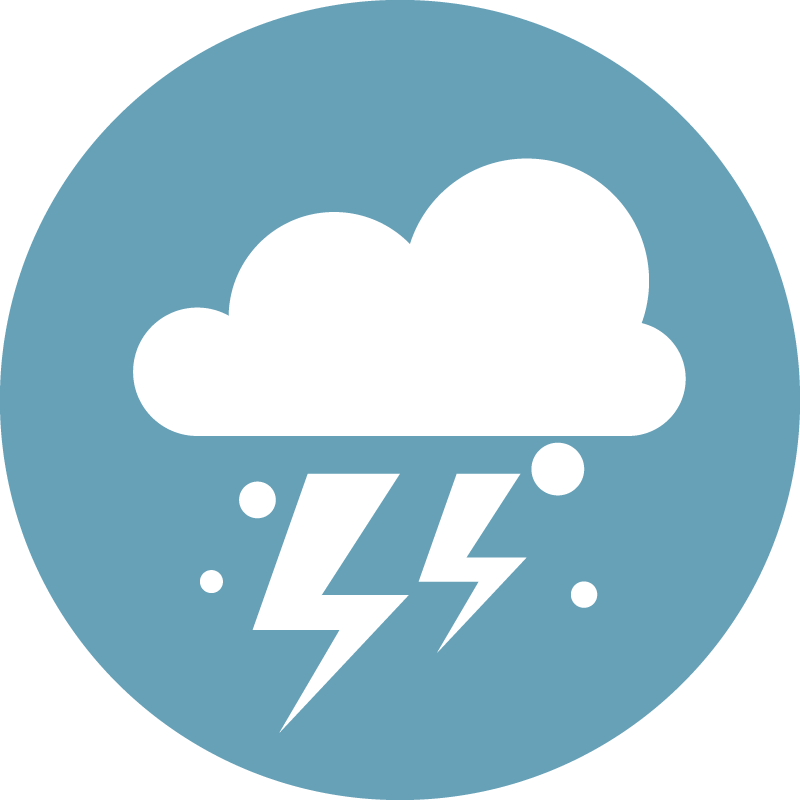 An icon showing trauma represented as a lightning storm