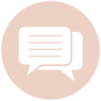 An icon showing speech bubbles