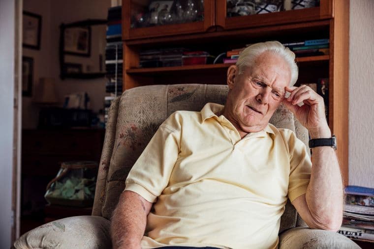 Senior man looking pensive