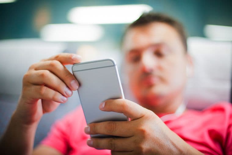 A man using his mobile phone