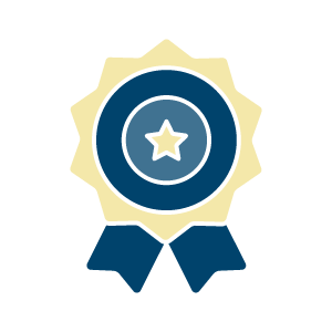 icon showing a rosette with a star inset